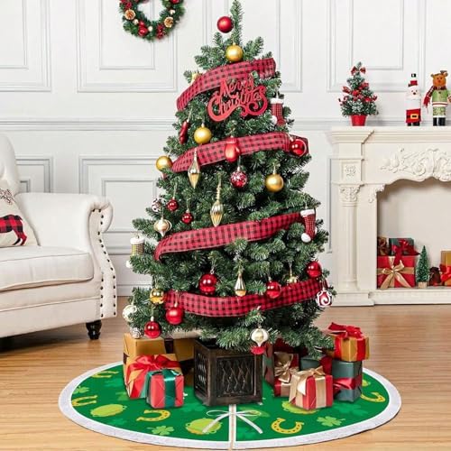 36 Inch Valentine's Day Tree Skirt Reversible St. Patrick's Decorations - Image 7
