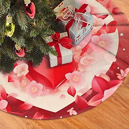 Love Hearts Tree Skirts Xmas Ornaments, Sweet Tree Skirt for Christmas Party Holiday All Occasions 36" - Image 5