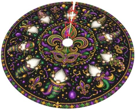 Gnome Christmas Tree Skirt Tree Mat for Xmas Holiday Party Decorations Indoor Outdoor 36 Inch - Image 3