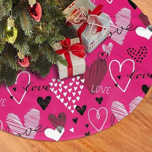 Happy Valentine's Day Tree Skirt Christmas Tree Ornaments Tree Skirt for Christmas Decoration 30" - Image 2