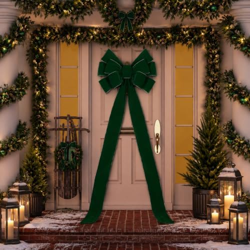 Norme 1 Pcs Dark Green Extra Large Christmas Tree Topper Bow Decor - Image 5