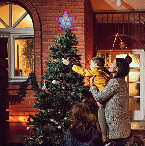 LAMPHOME Christmas Tree Topper, Christmas Star Tree top Decor Light for Christmas Holiday Home Fit for General Size Xmas Tree, 8.7inch (Multicolor) - Image 3