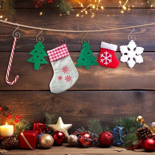 Ornament Hooks, Gold Christmas Ornament Hangers, 100 Pcs Christmas Ornament Hooks, Metal Hooks for Ornaments, Metal Wire Ornaments Hooks Anchors for Xmas Tree Xmas Balls Party Decorations - Image 4