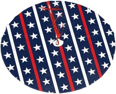 Patriotic Traditional Christmas Tree Skirt 30" for Xmas Halloween New Year Holiday Party Home Tree Mat Decor Ornaments Decoration by Majoug