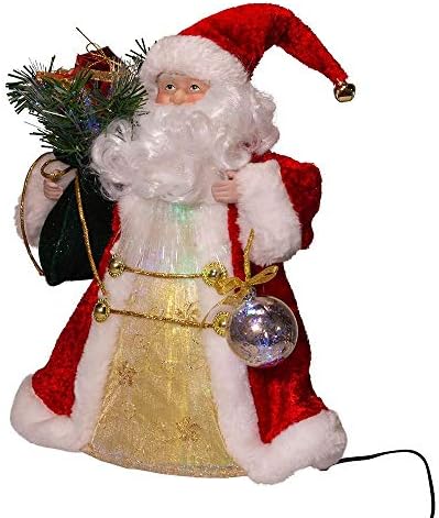 Kurt Adler 12-Inch CUL Fiber Optic LED Santa Treetop - Image 3