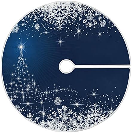 ATTX Winter Blue Snowflakes Tree Skirt Home Decoration Large Round Tree Skirt 35.4 Inches by ATTX