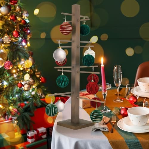 32 Inch Christmas Ornament Display Tree Centerpieces for Tables Ornament Tree Stand Holder Tabletop Artificial Tree for Wedding Anniversary Birthday Farmhouse Party Home Decor - Image 4
