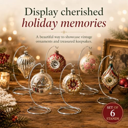 BANBERRY DESIGNS Silver Ornament Display Stands Set of 24, 7 Inch Chrome Metal Holders for Christmas Ornaments, Jewelry, Terrariums, Crafts, Air Plants, Globes & Hanging Decorations - Image 6
