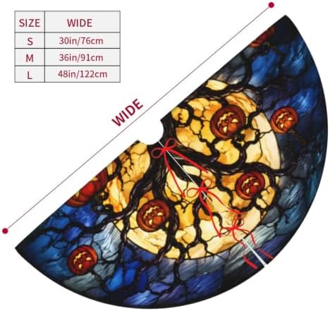 Halloween Pumpkin Tree Fall 30 36 48 Inch Christmas Tree Skirt Carpet Mat Funny Party Decor Supplies for Xmas Halloween Decorations Occasion - Image 4