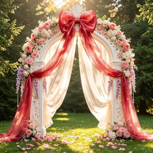 Big Satin Bow Coquette Room Decor, 16x79 Inch Large Christmas Bows for Birthday Decorations, Christmas Tree Topper, Girl Room Decor, Bachelorette, Wedding, Baby Shower, Front Door, Wreath (Red) - Image 6