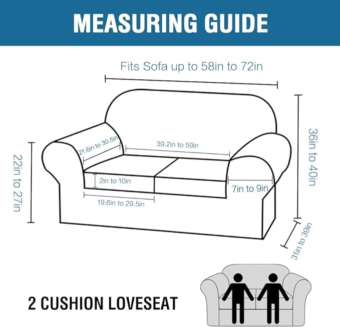 H.VERSAILTEX Real Velvet Plush 3 Piece Stretch Sofa Covers Couch Covers for 2 Cushion Couch Loveseat Covers Width Up to 72 Inch Feature Thick Soft Stay in Place (Medium Sofa, Camel)