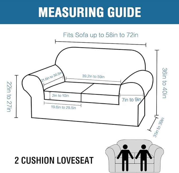 H.VERSAILTEX Real Velvet Plush 3 Piece Stretch Sofa Covers Couch Covers for 2 Cushion Couch Loveseat Covers Width Up to 72 Inch Feature Thick Soft Stay in Place (Medium Sofa, Taupe)