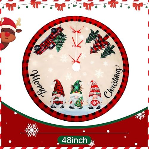 Christmas Tree Skirt - 48 Inches Large Christmas Tree Skirts Cover - Image 3
