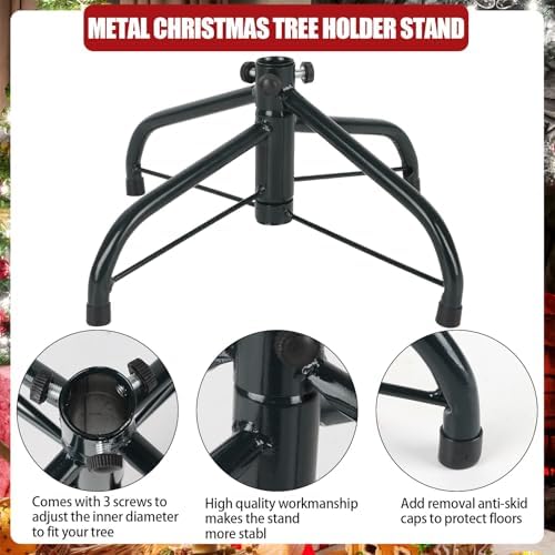 CCINEE Metal Christmas Tree Stand, Universal Folding Xmas Tree Stand 11.8 Inch Replacement Tree Stand Base for 2 Ft to 5 Ft Christmas Artificial Trees Fake Tree???Green - Image 3