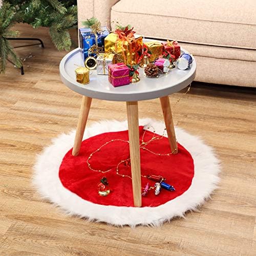 Mudder 31.5 Inch Christmas Tree Skirt,Red and White - Image 6