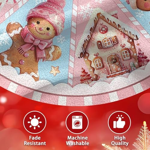 Pink Christmas 48in Tree Skirt, Christmas Tree Decor - Image 6