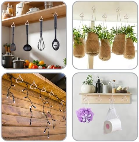 25 Pack Heart Shaped Screw Hooks for Hanging Plants, Ceiling Hooks - Image 5