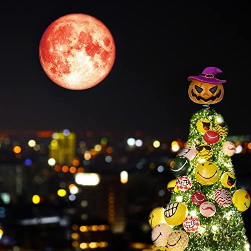 Queekay 4 Inch Halloween Tree Decorations Mini Pumpkin Tree Topper - Image 4