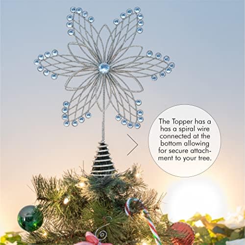 Flower Jewel Christmas Tree Topper - Gold Star Holiday Ornament Decoration - Image 3