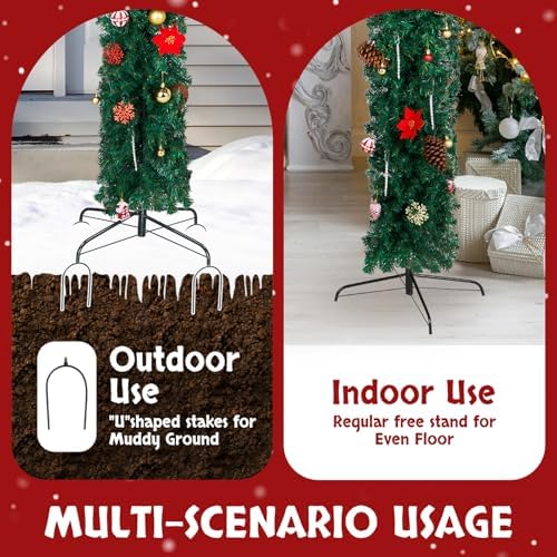 Outvita 9 ft Christmas Archway, Artificial Tree Stand with Arch Top - Image 6