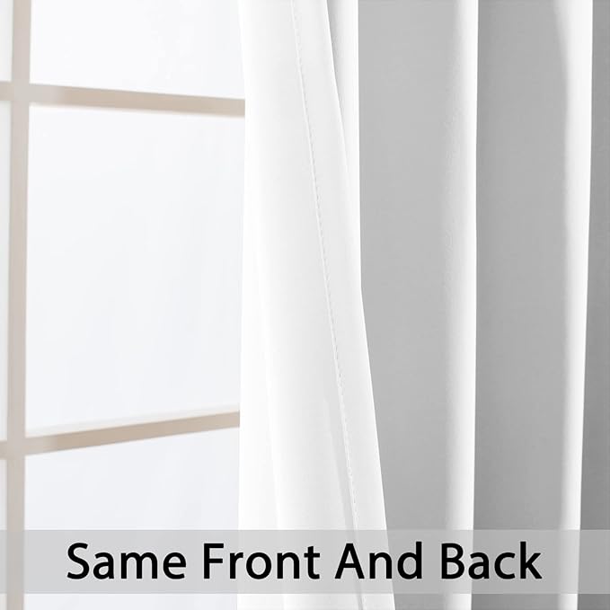 Yakamok Wide Thermal Blackout Patio Door Curtain Panel, Thermal Insulated Curtains, Grommet Extra Wide Curtains for Sliding Glass Door, Pure White, W70 x L84, 1 Panel