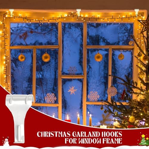 Gisafai 24 Pcs Christmas Garland Hangers for Door Frame Metal S Hooks Christmas Hanging Holders Molding Clips for Xmas Window Mantel Shelf Door Frame Wreath Light Strings Decoration(White) - Image 5