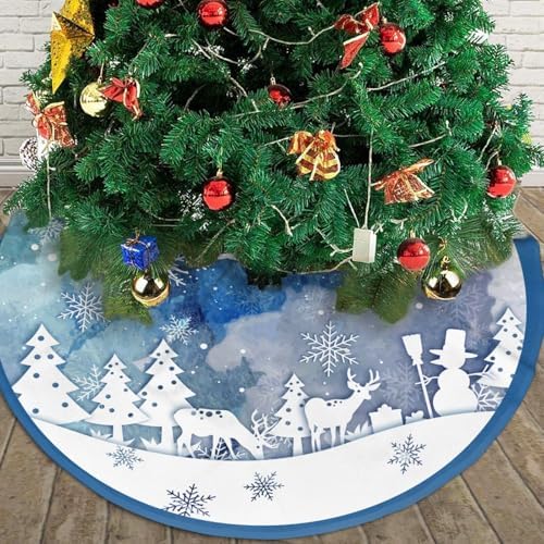 Winter Wonderland Christmas Tree Skirt 36" for Xmas Halloween New Year Holiday Party Home Tree Mat Decor Ornaments Decoration - Image 4