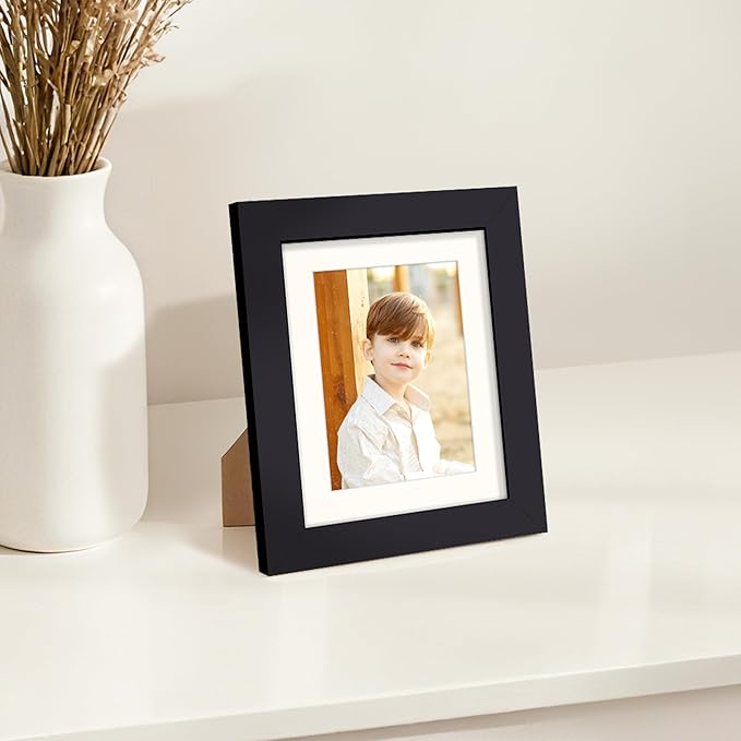 upsimples 4x5 Picture Frame, Display Pictures 3x4 with Mat or 4x5 Without, Wall Hanging Photo Frame, Black, 1 Pack