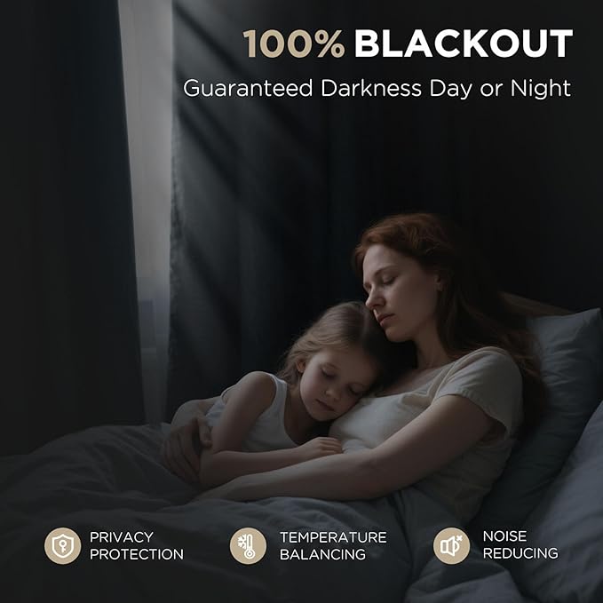 Joydeco Blackout Curtains for Bedroom - 100% Light Blocking 2 Panels Sage Green Drapes 37" W x 63" L, Thermal Insulated Room Darkening Curtains, Linen Textured for Living Room, Rod Pocket & Back Tabs