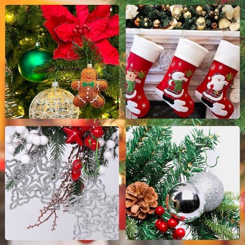 Christmas Ornament Hooks - 100PCS Green Hangers for Christmas Tree Decorations With Storage Box - Image 7