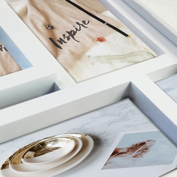 HELLO LAURA Photo Collage Frame 4x6 for Wall Decor - Family Picture Frames Gallery Display Multiple Photos - White