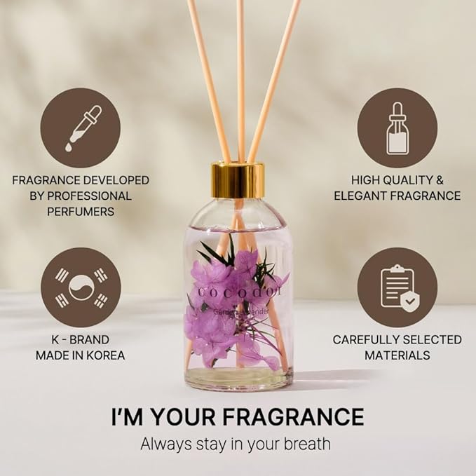 COCODOR Herbarium Reed Diffuser/April Breeze/6.7oz(200ml)/ Fragrance Scent Essential Oil Stick Diffuser Set for Bedroom Bathroom Home D??cor