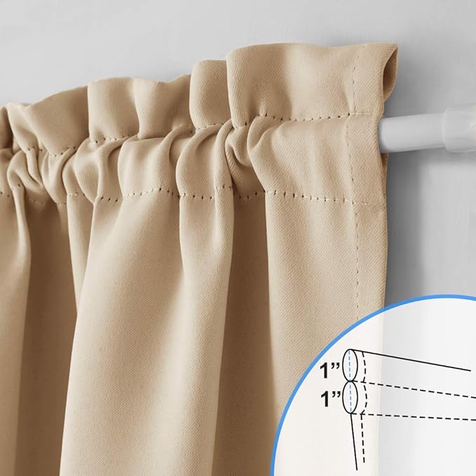 NICETOWN Door Curtain Window Panel - Thermal Insulated Room Darkening Window Treatment French/Sliding/Patio Door Blind Drapery for Privacy (One Panel, 54" Wide x 72" Long, Cream Beige)