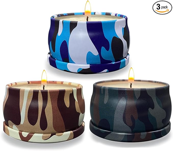 3 Pack Strong Small Citronella Candles Outdoor, 2.5oz, Green, 24 Hours, Repelling Scented Candles 100% Soy, for Patio Decor, Camping Accessories, Outside Table Decor, Baby Shower Prizes