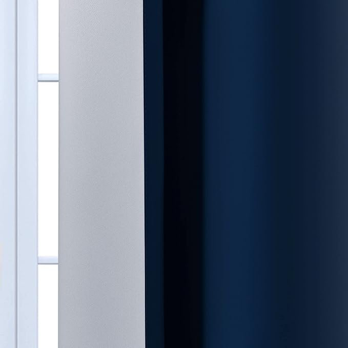 Yakamok Blue and Greyish White Ombre Curtains, Room Darkening Gradient Color Curtains for Bedroom, Light Blocking Thermal Insulated Window Drapes for Living Room(2 Panels, 42x36 Inch)
