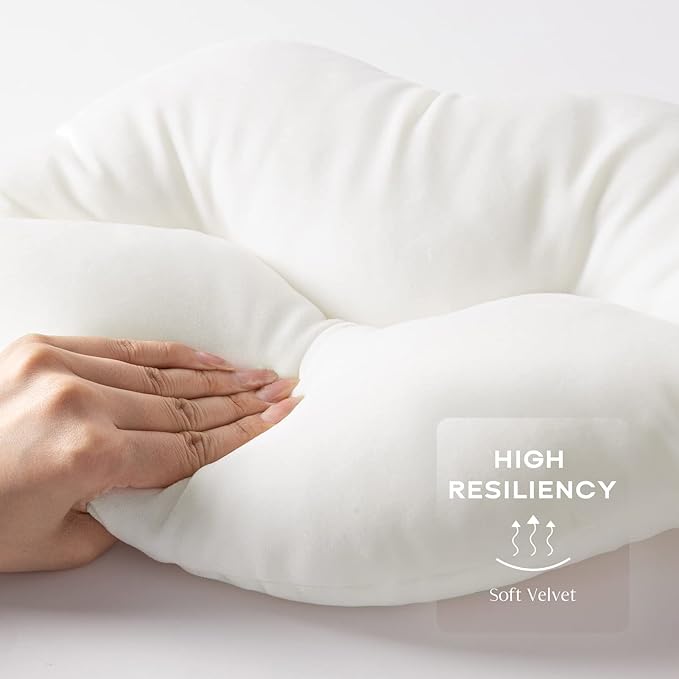 Ashler Lips Throw Pillows Smooth Soft Velvet Insert Included Cushion for Couch Bed Living Room, True White, 24 X 12 inches