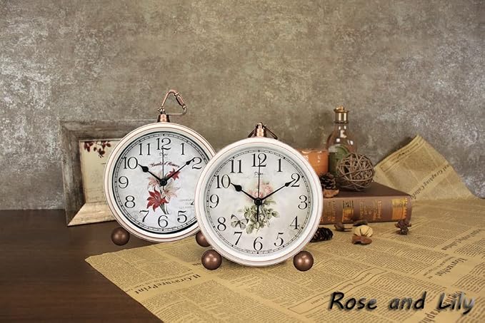 Maxspace Classic Vintage Clocks - Elegant and Decorative Analog Clock,Silent Non-Ticking Clock with Distressed Metal Frame for Office, Living Room or Bedroom - Image 8