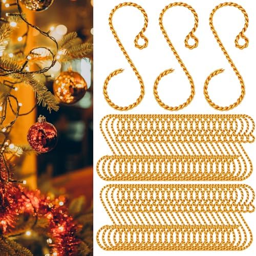 MorningRo 48 Pcs Christmas Ornament Hooks 2'' S Shaped Swirl Hook, Gold by MorningRo