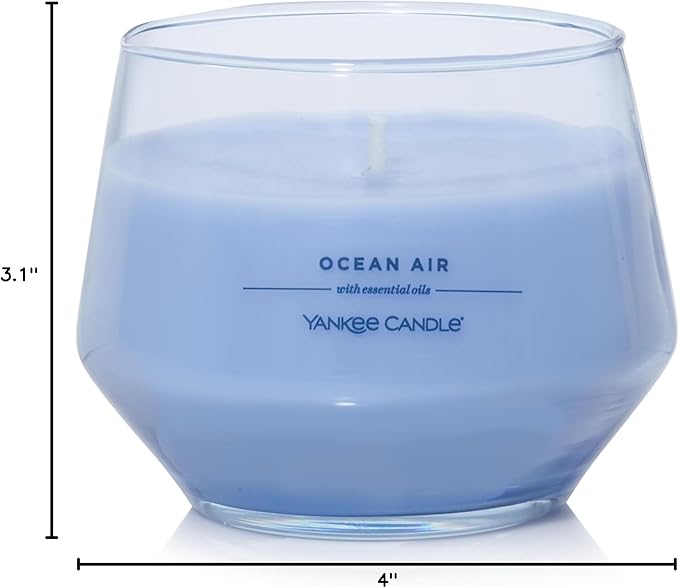 Yankee Candle Studio Medium Candle, Ocean Air, 10 oz: Long-Lasting, Essential-Oil Scented Soy Wax Blend Candle | 40-65 Hours of Burning Time (Pack of 2)