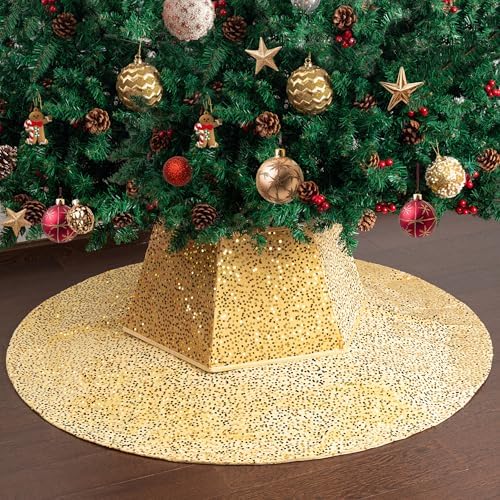 Mr. Pen- Sequin Christmas Tree Skirt and Tree Collar by MrPen