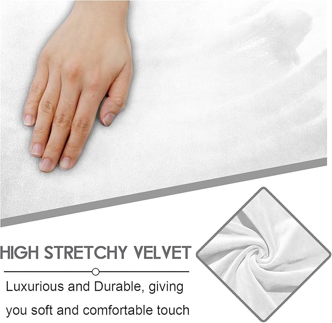 ULTICOR Velvet 8-Pieces Recliner Sofa Covers Stretch Reclining Couch Covers for 3 Cushion Reclining Sofa Slipcovers Furniture Covers Thick Soft Washable (3 Seater Recliner Cover, White)