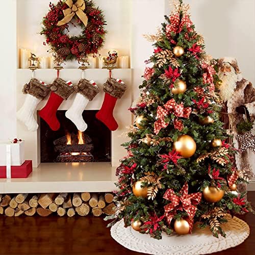 NIBESSER White Knit Tree Skirt 48" - Ivory Knitted Christmas Tree Skirt Mat for Home Party Holiday Ornaments Christmas Decorations - Image 4