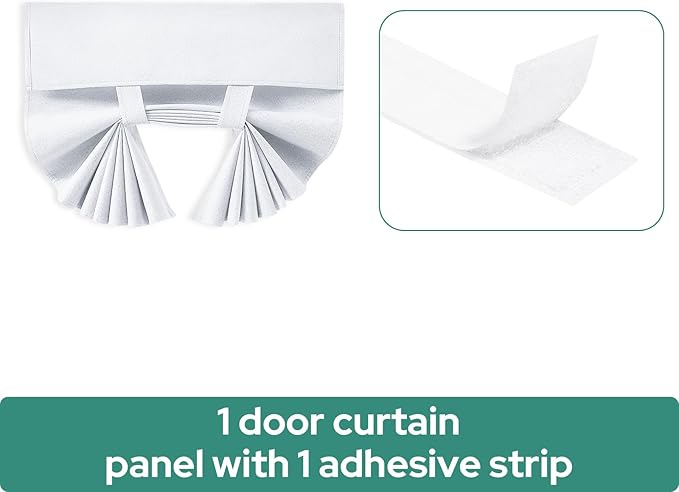 HOMEIDEAS 100% Pure White Linen Blackout French Door Curtains, Privacy Door Window Curtains, 34 X 40 Inch Room Darkening Blinds, Thermal Insulated Shades for Bedroom, 1 Panel