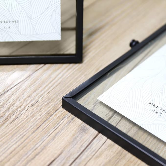 AceList 5x7 Picture Frame Collection Black Metal Floating Frame for Wedding, Bedroom, Home, Office Decor