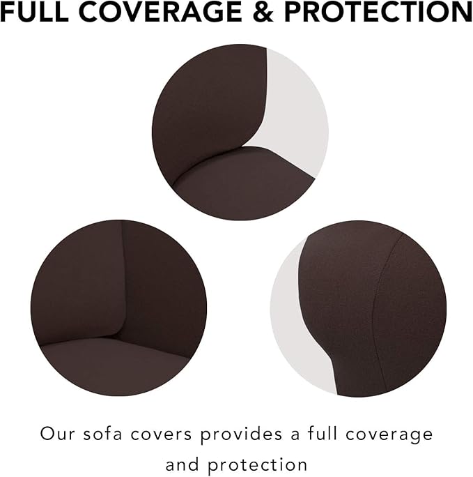 PureFit Super Stretch Sofa Slipcover ?€? Spandex Non Slip Soft Couch Sofa Cover, Washable Furniture Protector with Non Skid Foam and Elastic Bottom for Kids, Pets ???Sofa, Chocolate???