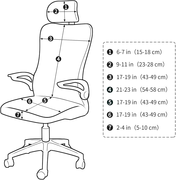 FORCHEER Ergonomic Office Chair Covers Set with Headrest Cover Water Repellent for Managerial Office Executive Chair, Dark Grey