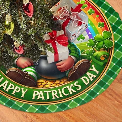 St. Patrick's Day Tree Skirt Christmas Tree Ornaments Tree Skirt for Christmas Decoration 36" - Image 2