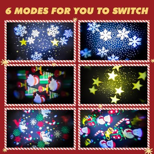 Infinity Mirror Tree Topper, Christmas Tree Topper Lighted Star with 6 Projection Modes, Dual-Side 3D Sparkling Star Treetop, UL Certified Xmas Treetop for Holiday Christmas Tree Decor (Warm White) - Image 3