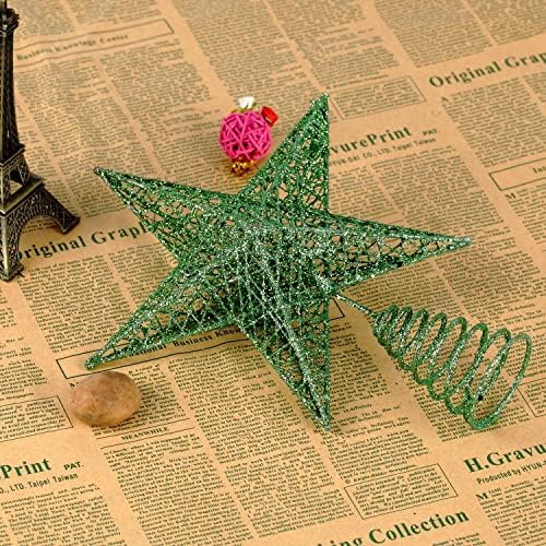 BinaryABC Iron Christmas Tree Star Topper,20cm Glittering Tree Topper - Image 5