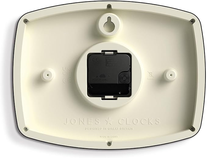 JONES CLOCKS® Movie wall Clock | Retro Rectangular Clock | 10 inch | Mocha Brown | Cool mid-Century Designer Look for Kitchen, Living Room or Office